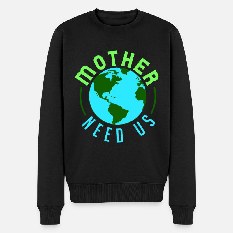 Klimawandel Umwelt Nachhaltig - Männer Premium Bio Pullover - Schwarz