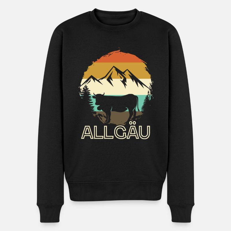 Allgäu Retro Alpen Bayern - Männer Premium Bio Pullover - Schwarz