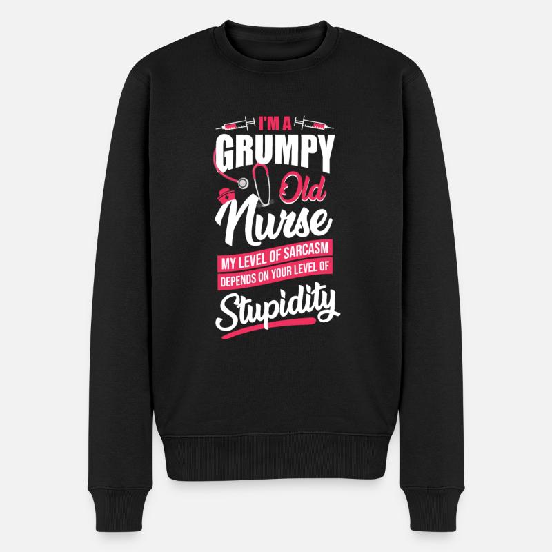 Grumpy Old Nurse - Men's Premium Organic Jumper - black