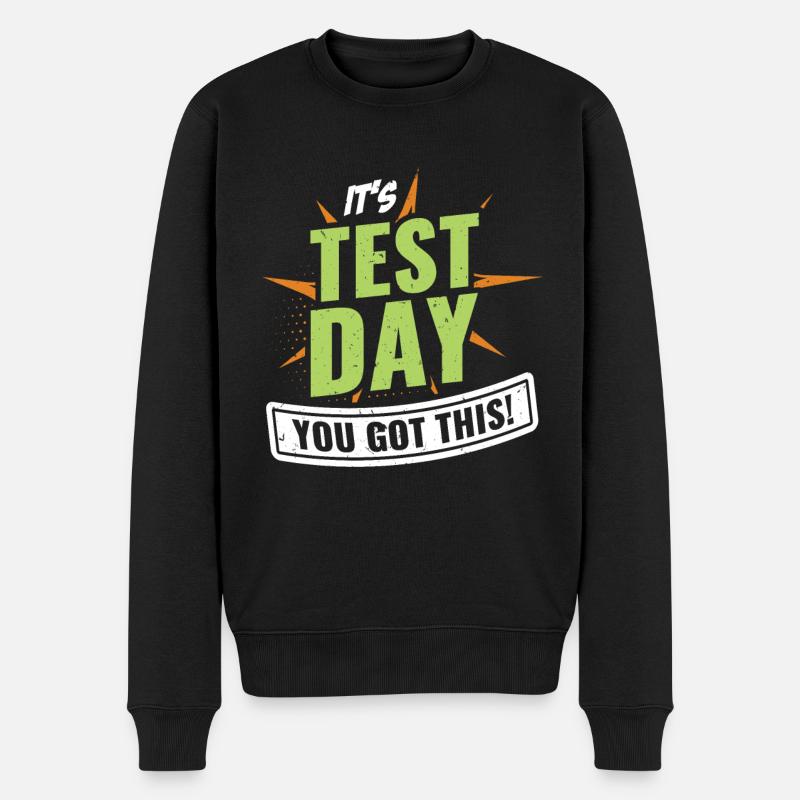 Funny Testing Teacher Preschool Teacher - Männer Premium Bio Pullover - Schwarz