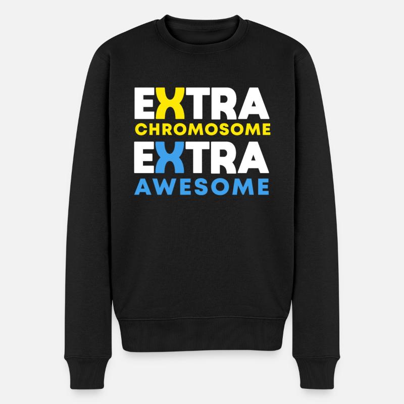 Extra Chromosome Extra Awesome Down Syndrome Aware - Männer Premium Bio Pullover - Schwarz