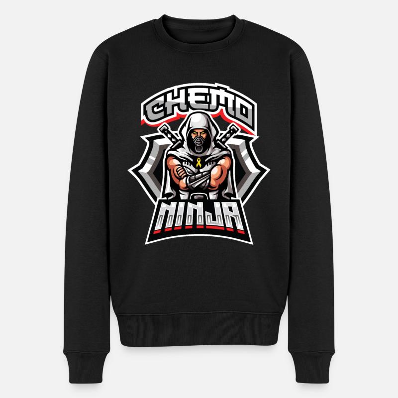 Chemo Ninja Childhood Cancer Awareness - Männer Premium Bio Pullover - Schwarz