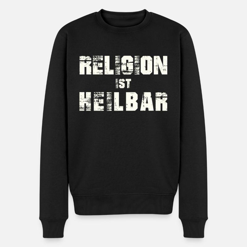 Religion Atheist - Männer Premium Bio Pullover - Schwarz