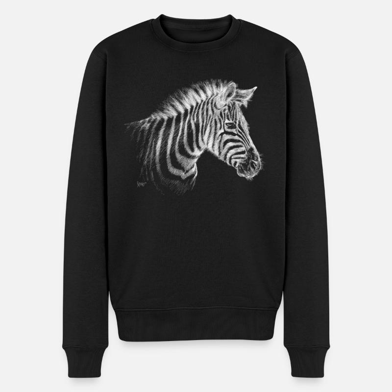 Bronko55 No.54 – Zebra - Männer Premium Bio Pullover - Schwarz