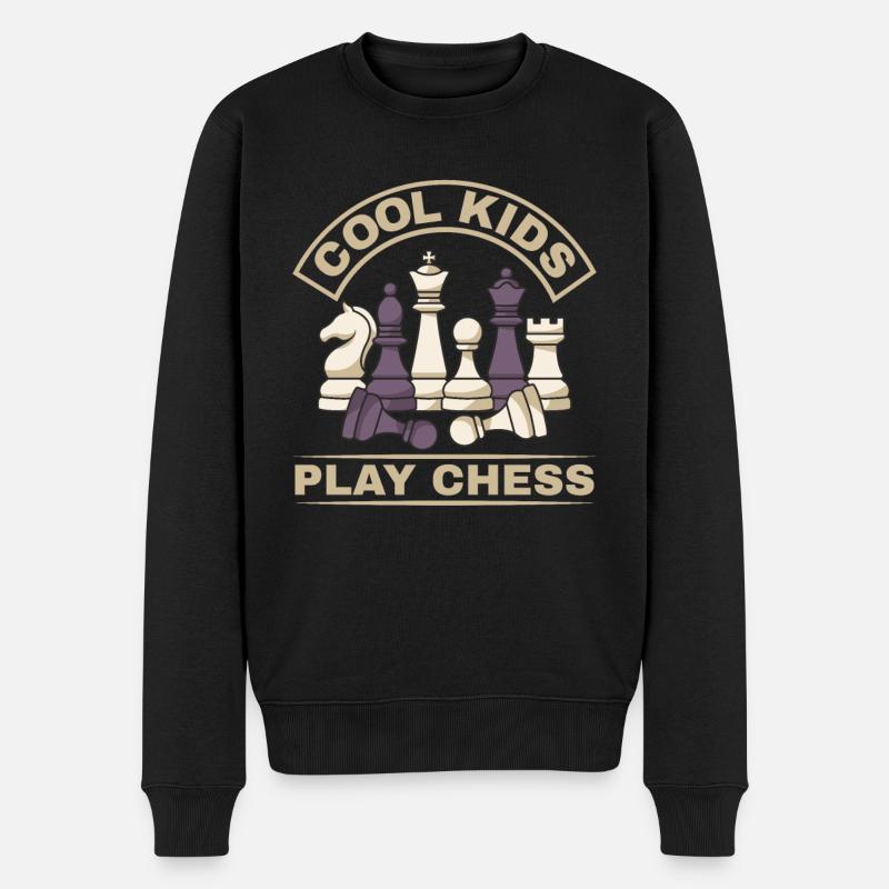 Les enfants cool jouent aux échecs - Pull Premium bio Homme - noir