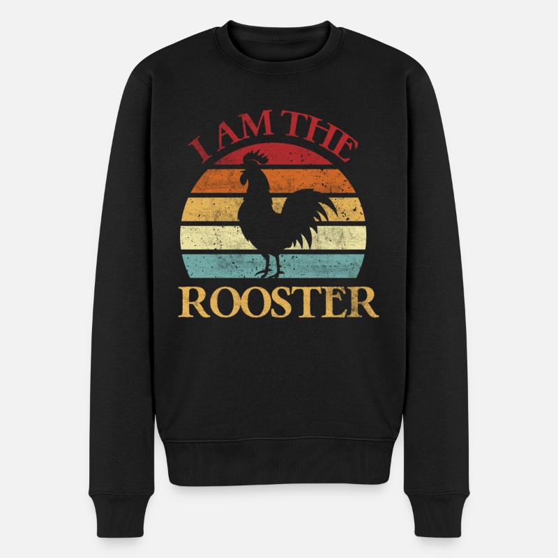 Ich Bin Der Hahn-weinlese-entwurf Für - Männer Premium Bio Pullover - Schwarz