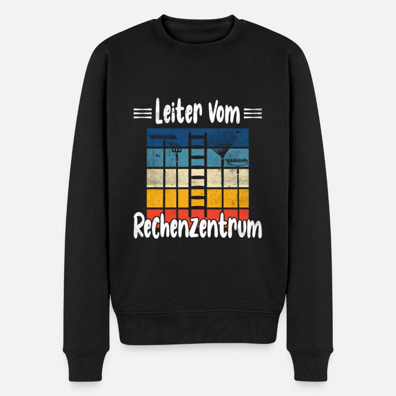 Leiter vom Rechenzentrum - Männer Premium Bio Pullover - Schwarz