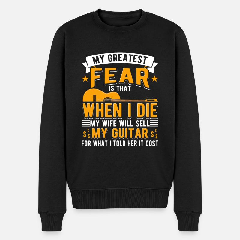 Gitarre Gitarrist Gitarrist Gitarrist - Männer Premium Bio Pullover - Schwarz