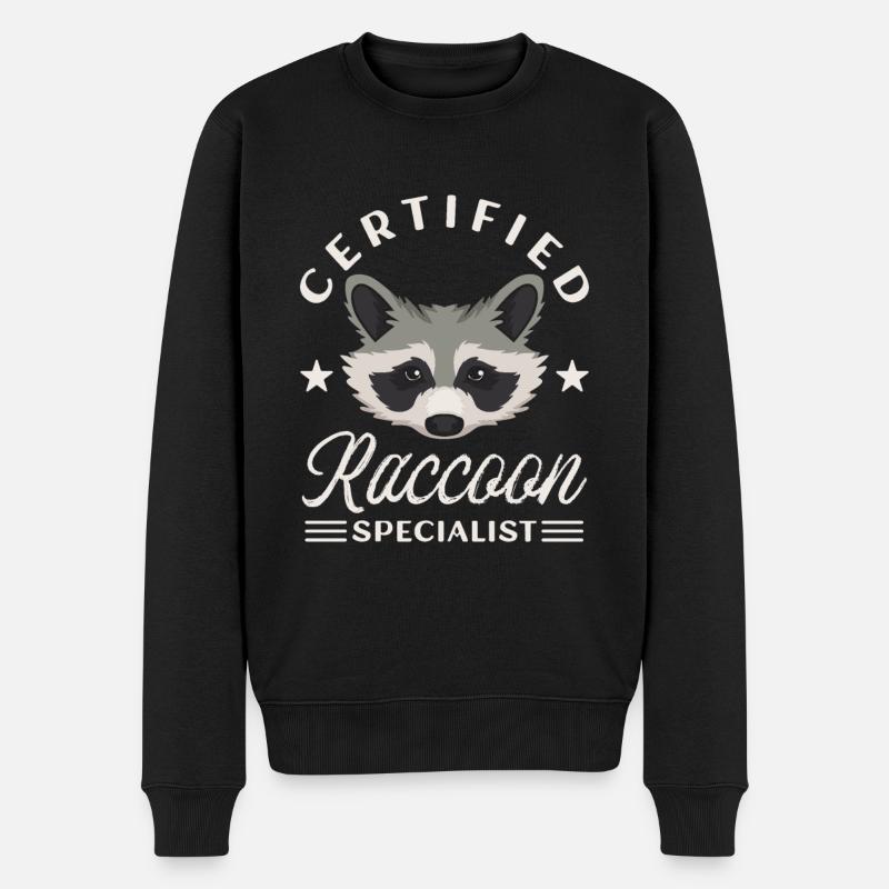 Zertifizierter Waschbärenspezialist Waschbären - Männer Premium Bio Pullover - Schwarz