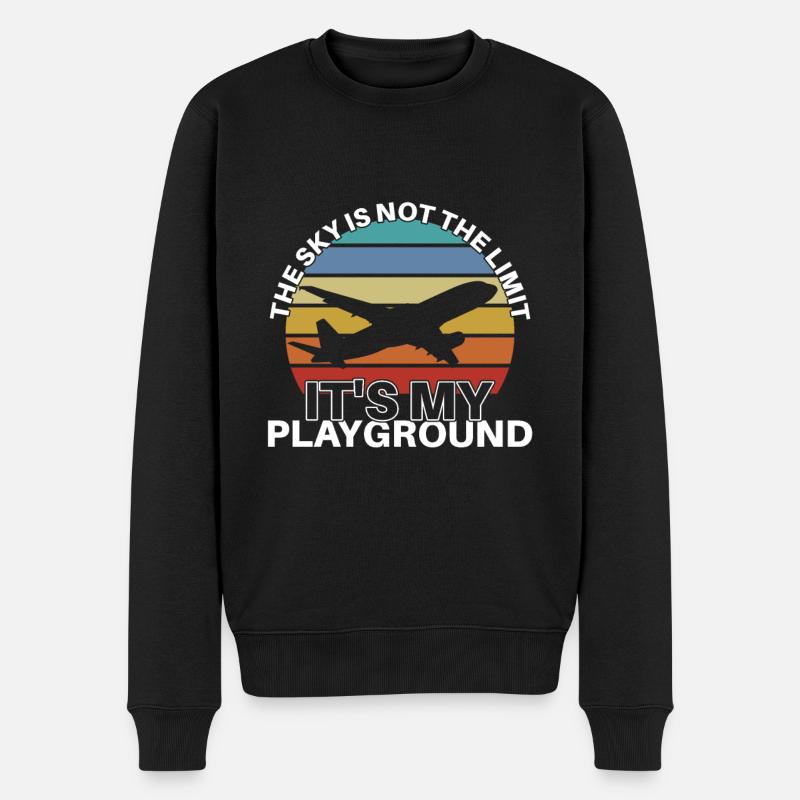 Flugzeug Luftfahrt - Männer Premium Bio Pullover - Schwarz