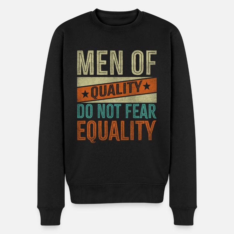 Männer Der Qualität Haben Keine Angst Vor - Männer Premium Bio Pullover - Schwarz