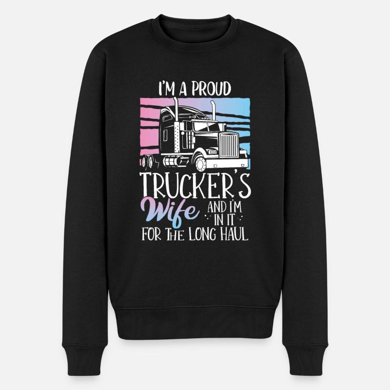LKW Fahrer Lastwagenfahrer - Männer Premium Bio Pullover - Schwarz