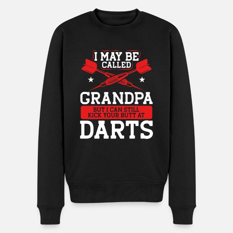 Großvater Dart Dartspieler Geschenk - Männer Premium Bio Pullover - Schwarz