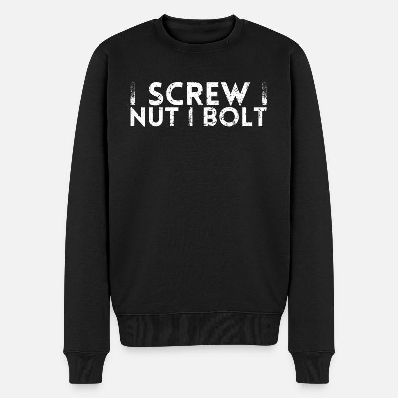 Ich Schraube, Ich Schraube, Ich Schraube Design - Männer Premium Bio Pullover - Schwarz