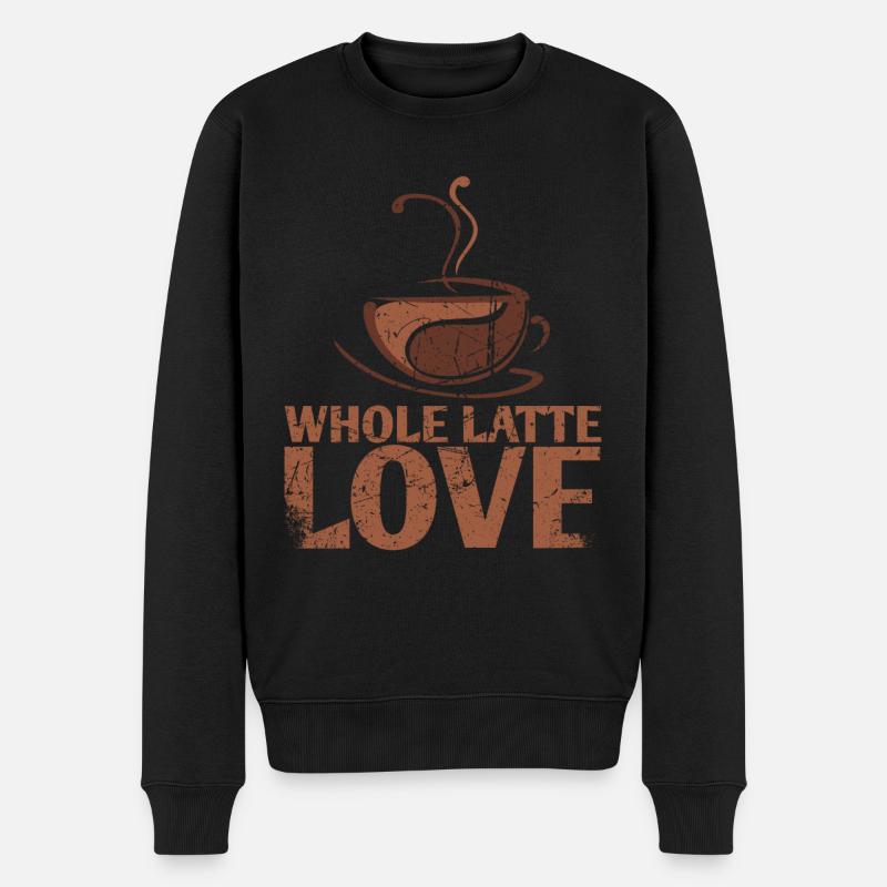 Latte-Liebes-ehe-design entier pour mariés - Pull Premium bio Homme - noir
