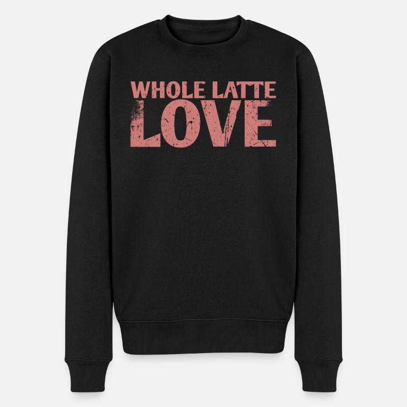 Ganzes Latte-liebes-ehe-design Für Braut-bräutigam - Männer Premium Bio Pullover - Schwarz