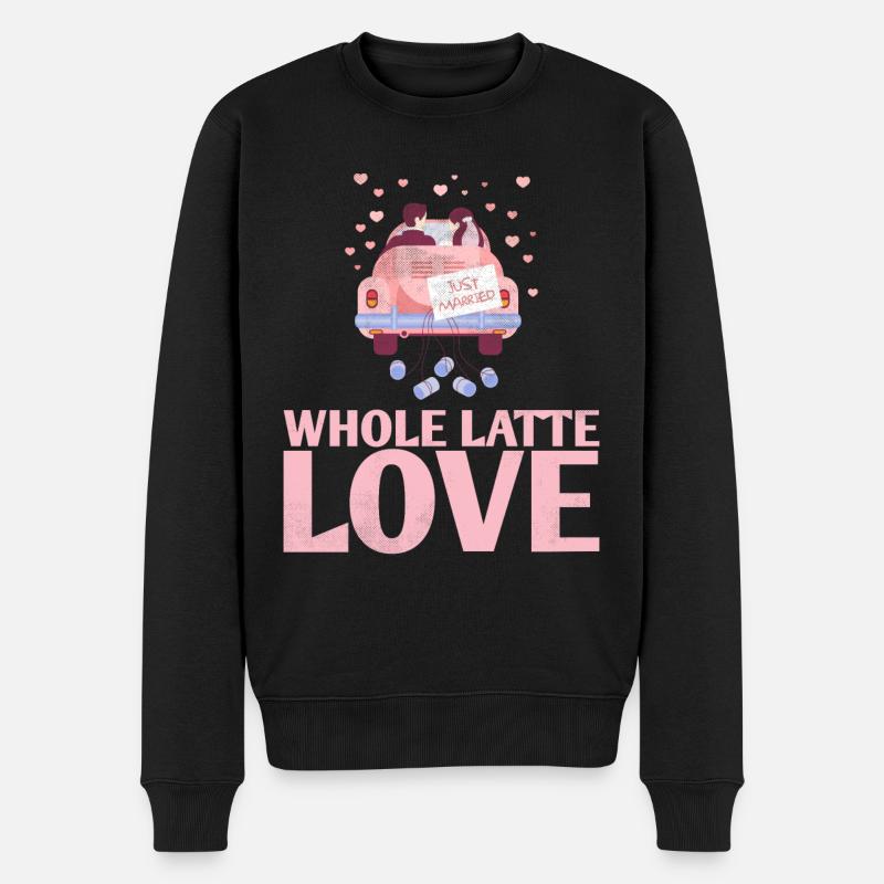 Latte-Liebes-ehe-design entier pour mariés - Pull Premium bio Homme - noir