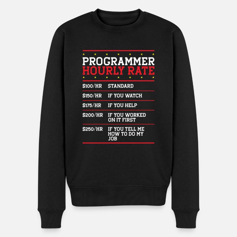 Programmierer Coder Code Computer - Männer Premium Bio Pullover - Schwarz