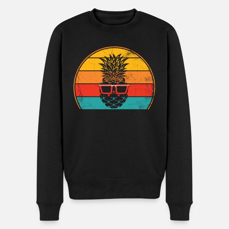 Ananas-sonnenbrille Retro-design Für - Männer Premium Bio Pullover - Schwarz
