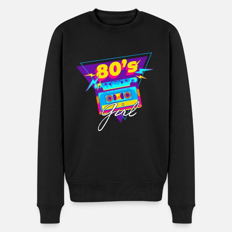 80's| Costume| Bright Colors| Millennials|Humor - Männer Premium Bio Pullover - Schwarz