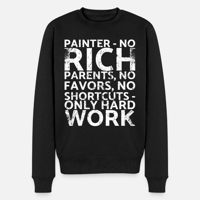 Painter_ Keine Reichen Eltern, Keine - Männer Premium Bio Pullover - Schwarz