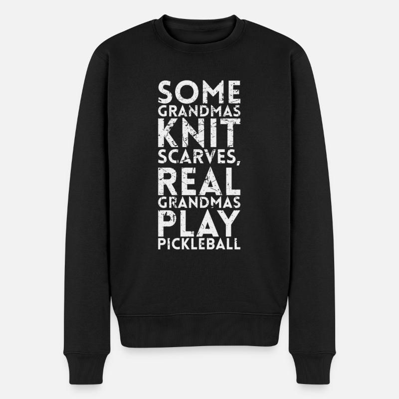Einige Omas Stricken Schals Echte Omas Spielen - Männer Premium Bio Pullover - Schwarz