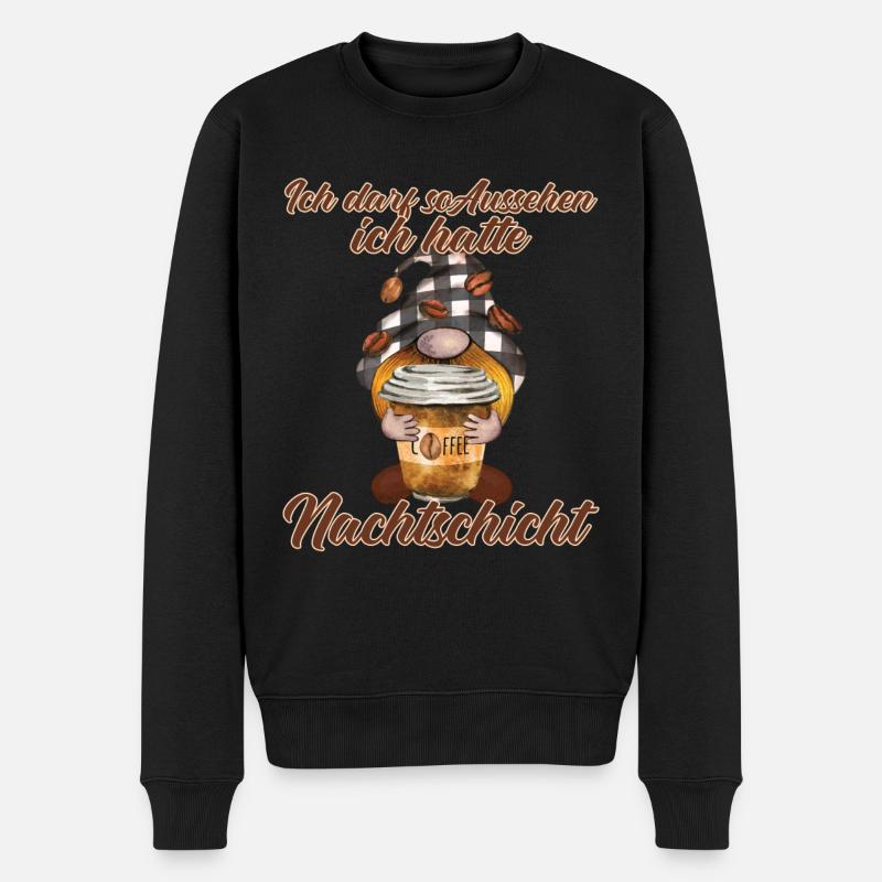 Ich Darf So Aussehen Ich Hatte Nachtschicht - Männer Premium Bio Pullover - Schwarz