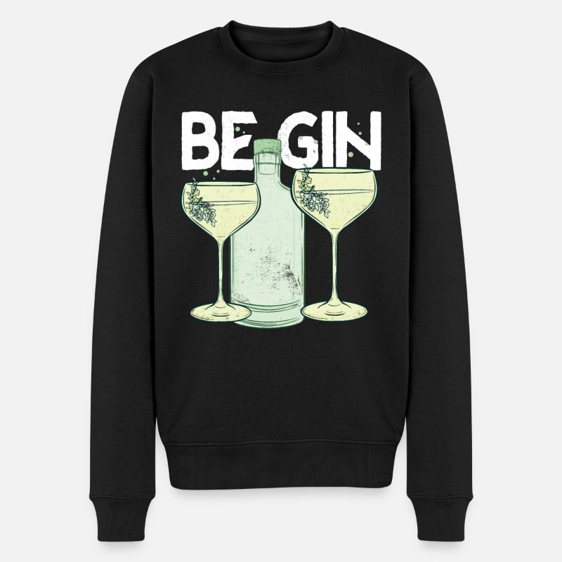 Be Gin - Männer Premium Bio Pullover - Schwarz