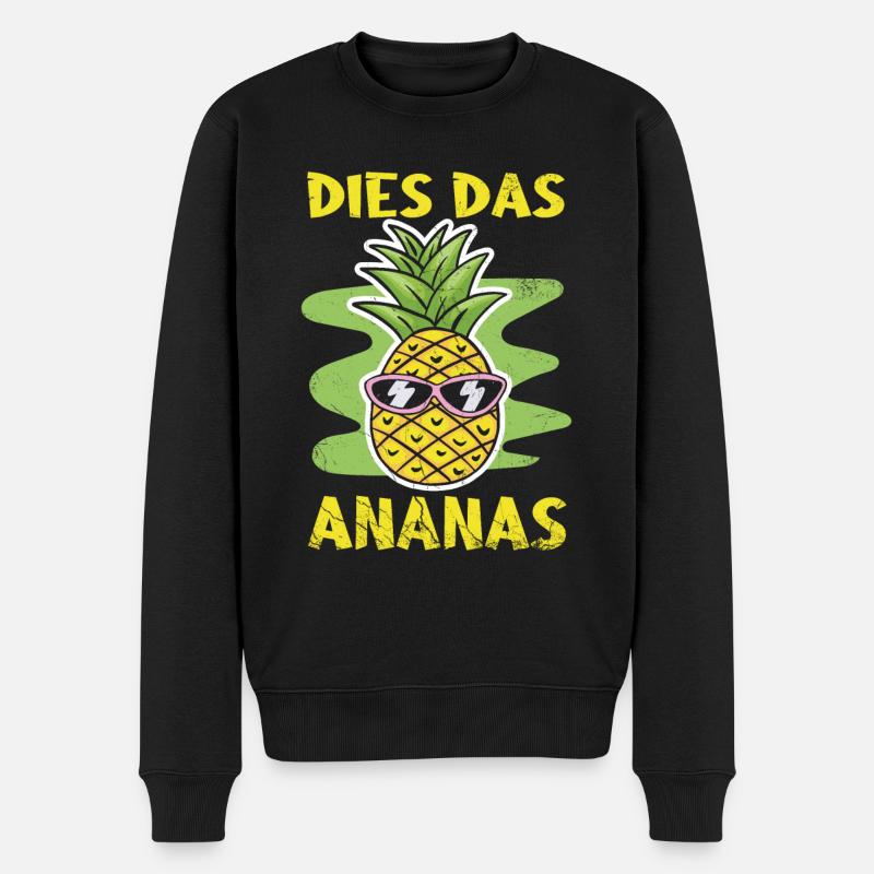 Dies das Ananas - Männer Premium Bio Pullover - Schwarz