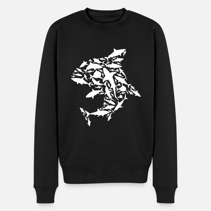 Weiße Haie - Meeresbiologe Hai-Liebhaber - Männer Premium Bio Pullover - Schwarz