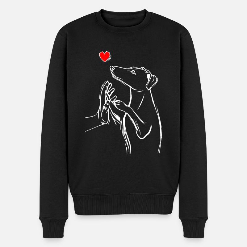 Greyhound Hund Besitzer Frauen - Männer Premium Bio Pullover - Schwarz