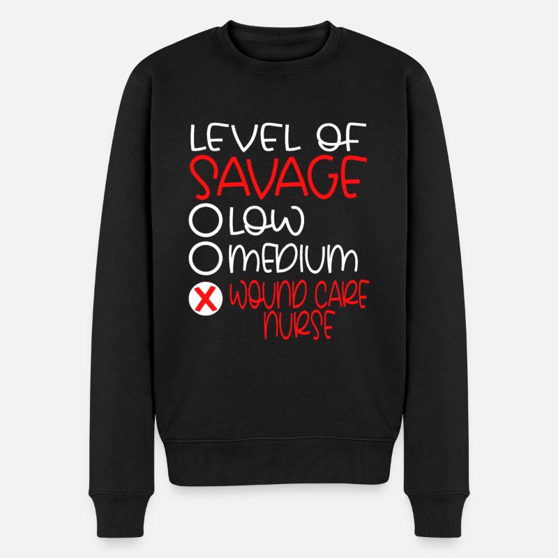 Wundpflege-Krankenschwester Lustig - Männer Premium Bio Pullover - Schwarz