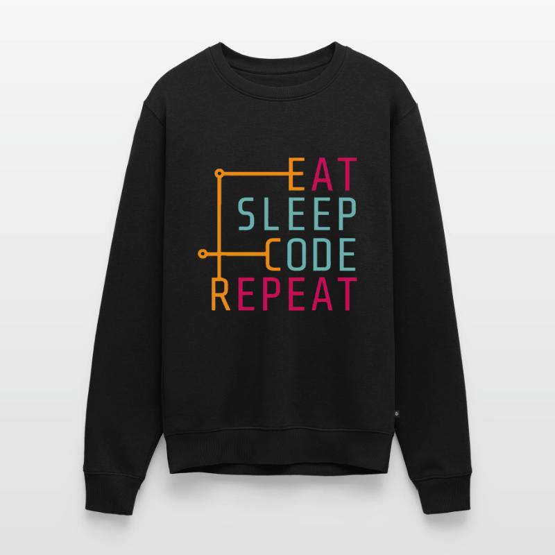 Eat Sleep Code-Wiederholung - Coder Developer Computer Männer Premium Bio Pullover