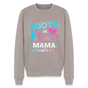 Geschlecht enthüllen Stiefel oder Schleifen Mama passend Baby - Männer Premium Bio Pullover - Taupe - Vorne - Nico (187cm)