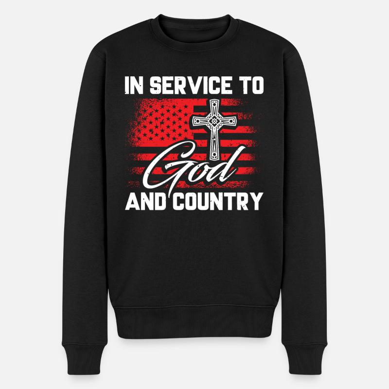Im Dienst An Gott Und Vaterland, Kaplan - Männer Premium Bio Pullover - Schwarz