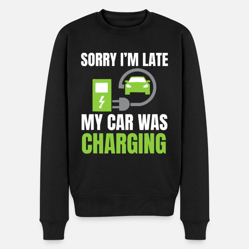 Tut mir leid, dass ich zu spät komme, mein Auto wurde aufgeladen - Männer Premium Bio Pullover - Schwarz
