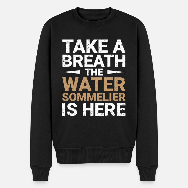 Wassersommelier - Männer Premium Bio Pullover - Schwarz