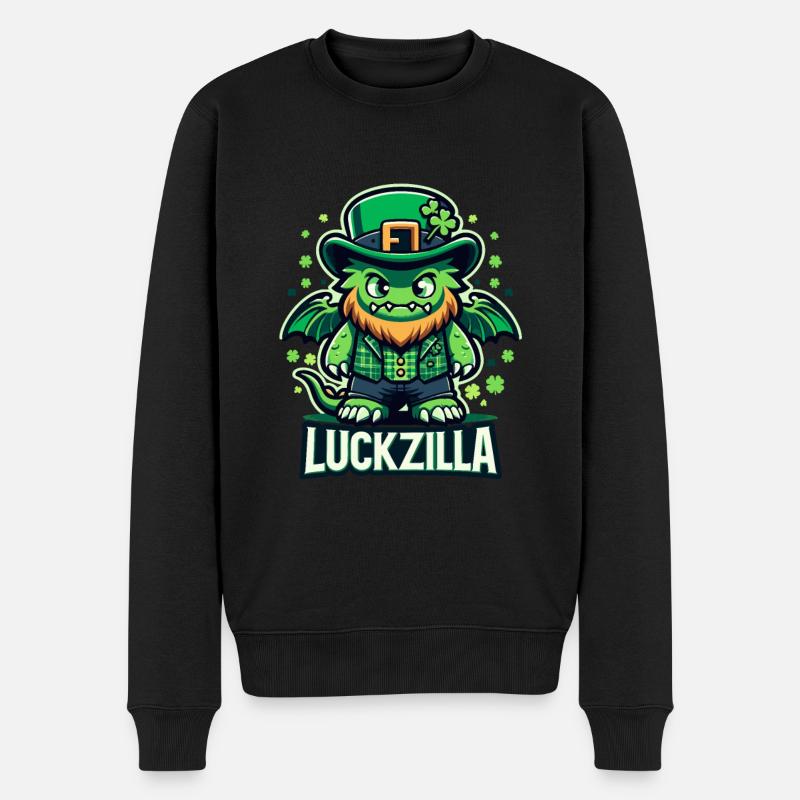 Luckzilla Dragon de la Saint-Paddy - Pull Premium bio Homme - noir