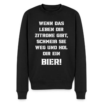 wenn das leben dir zitrone gibt! - Männer Premium Bio Pullover - Schwarz - Vorne - Nico (187cm)