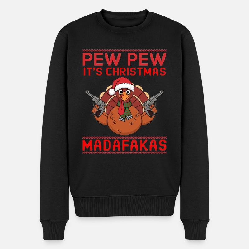 Dinde de Noël drôle - Pull Premium bio Homme - noir