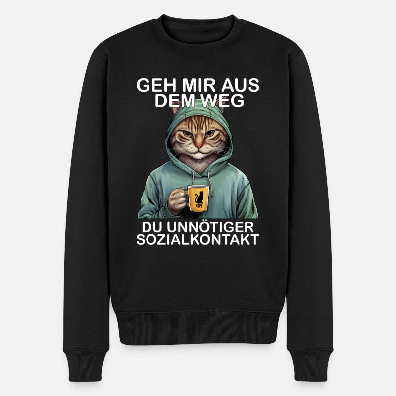 Geh Mir Aus Dem Weg Du Unnötiger Sozialkontakt - Männer Premium Bio Pullover - Schwarz