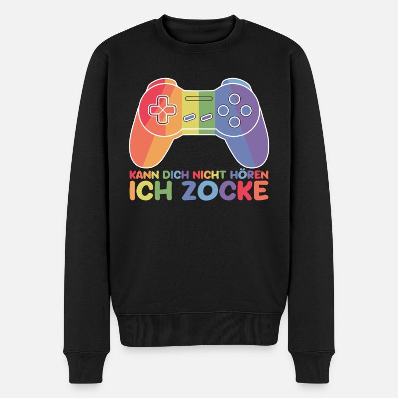 Gamer Gaming Zocker Zocken Weihnachten - Männer Premium Bio Pullover - Schwarz