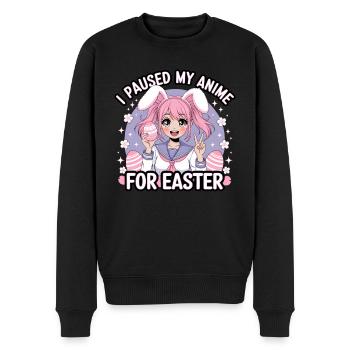I paused my anime for Easter - Men's Premium Organic Jumper - black - Front - Nico (187cm)