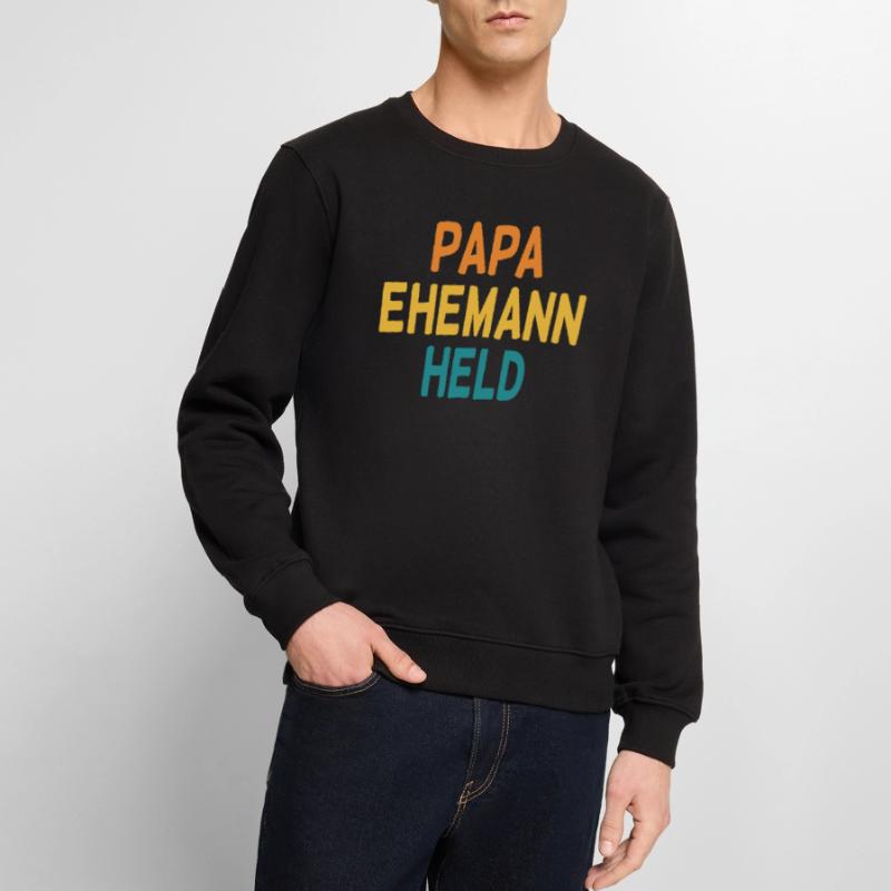 Papa Ehemann Held Herrentag Und Wandertag Männer Premium Bio Pullover