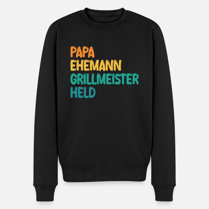 Papa Mari Grill Master Hero - Pull Premium bio Homme - noir