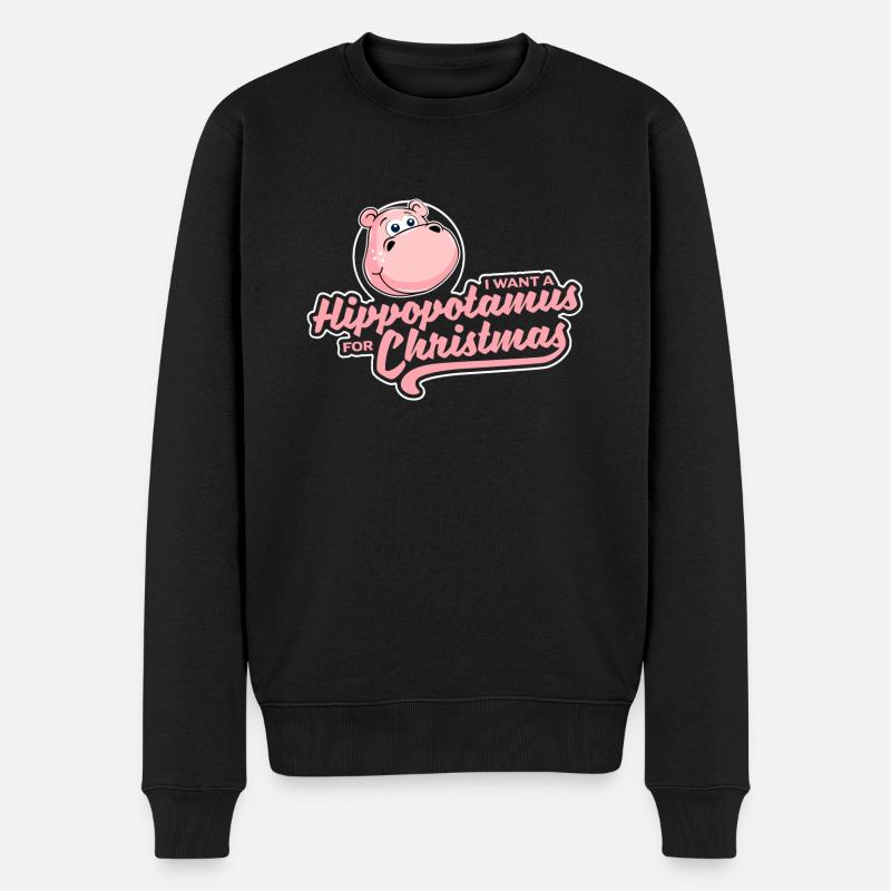 I Want A Hippopotamus For Christmas - Xmas Wunsch - Männer Premium Bio Pullover - Schwarz