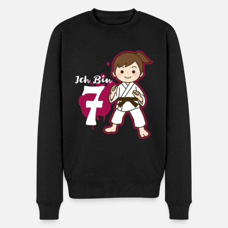 Ich bin 7 - 7. Geburtstag Judo Shirt - Männer Premium Bio Pullover - Schwarz