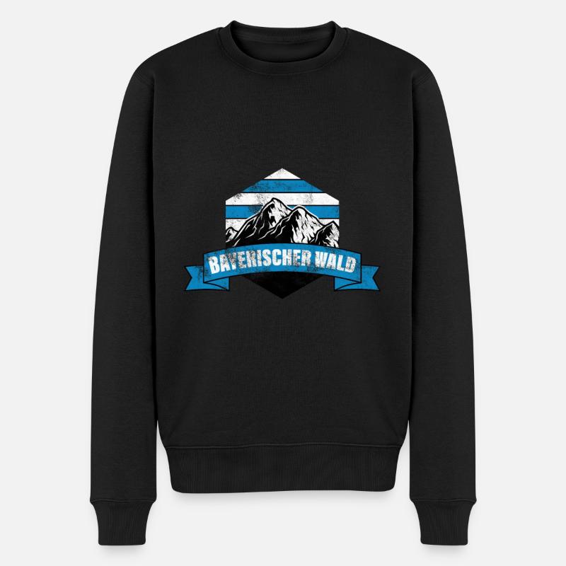 Bayerischer Wald - Lustig bayerisch - Männer Premium Bio Pullover - Schwarz