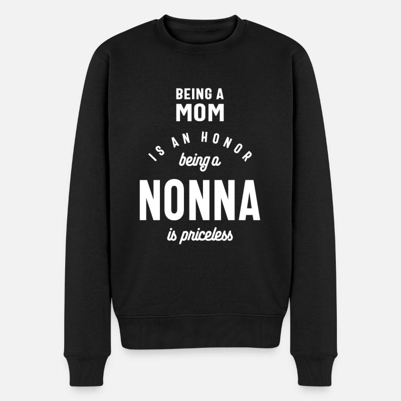 Frauen, die eine Nonna sind, sind ein unbezahlbares Geschenk - Männer Premium Bio Pullover - Schwarz