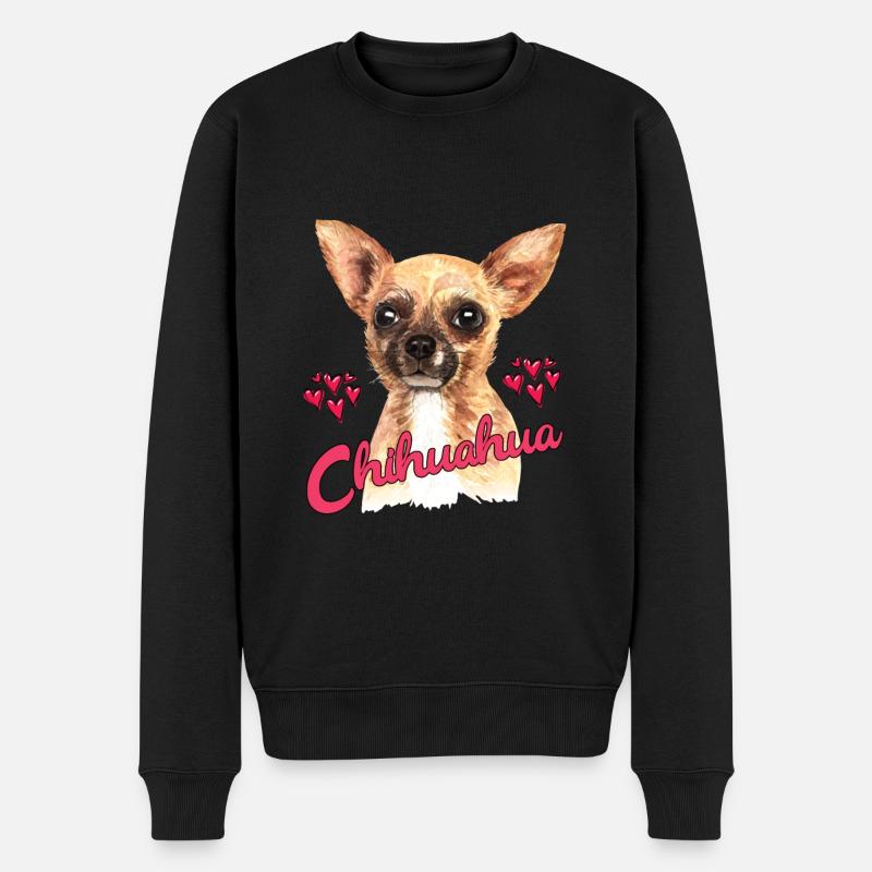 Idée cadeau pour chien de compagnie chihuahua - Pull Premium bio Homme - noir